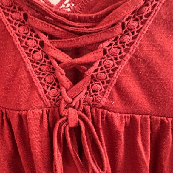 Maurices Rust Boho Babydoll Peasant Top L - Picture 4 of 6